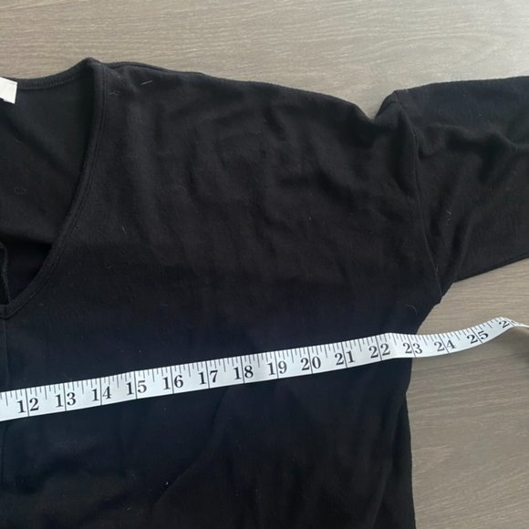 Loft Black V-Neck Long-Sleeve Front Knot Sweater - Picture 5 of 7